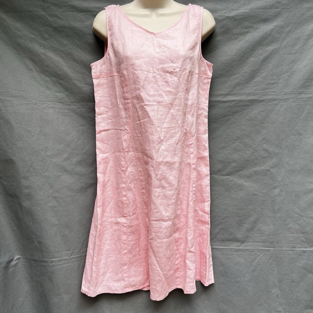 J. Jill Love Linen Size XS Light Pink Sleeveless Dress Lightweight Lagenlook